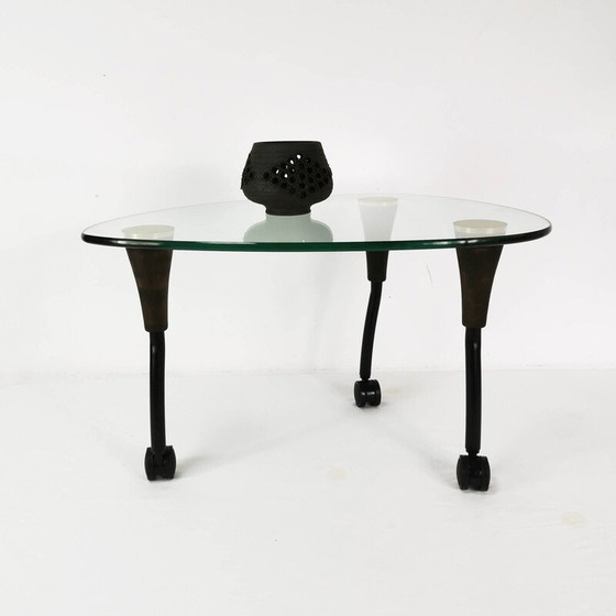 Image 1 of Vintage coffee table in wood and metal, Germany 1980