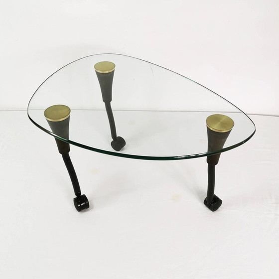 Image 1 of Vintage coffee table in wood and metal, Germany 1980