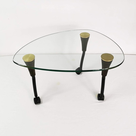 Image 1 of Vintage coffee table in wood and metal, Germany 1980