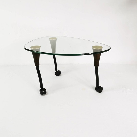 Image 1 of Vintage coffee table in wood and metal, Germany 1980
