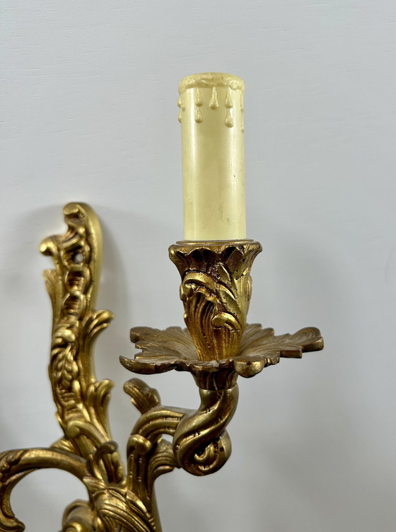 Image 1 of Louis Xv Rococo Style Gold French Wall Lights