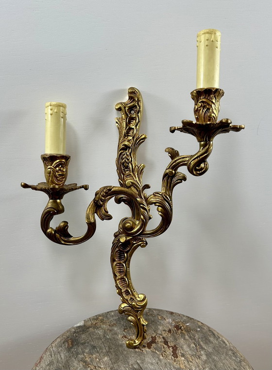 Image 1 of Louis Xv Rococo Style Gold French Wall Lights