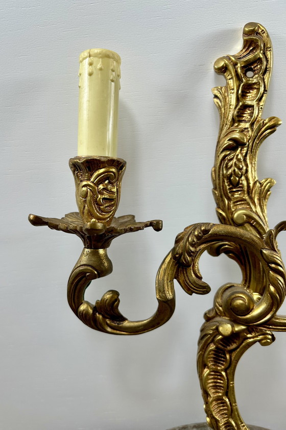 Image 1 of Louis Xv Rococo Style Gold French Wall Lights