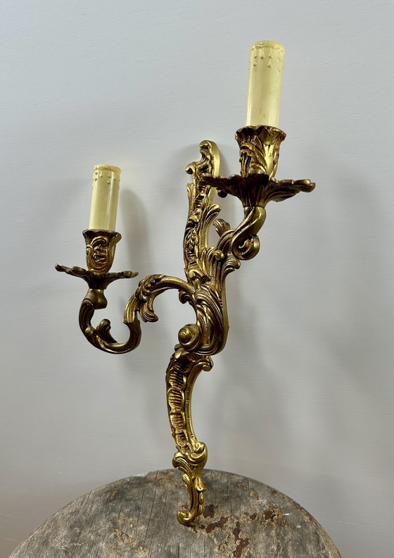 Image 1 of Louis Xv Rococo Style Gold French Wall Lights