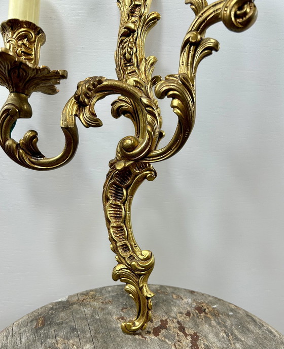 Image 1 of Louis Xv Rococo Style Gold French Wall Lights