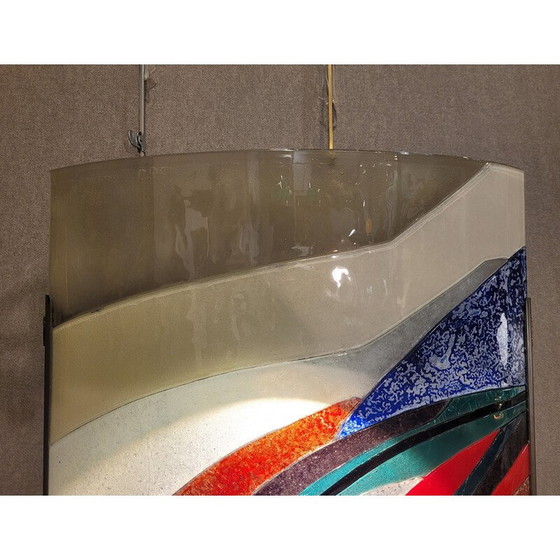 Image 1 of Lampada da parete vintage in vetro doppio e multicolore, Francia