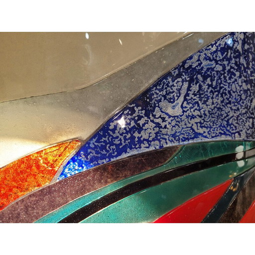 Vintage double and multi-colored glass wall lamp, France