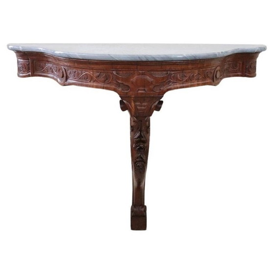 Image 1 of Antiqueconsole Table In Wood With Marble Top, 19Th Century