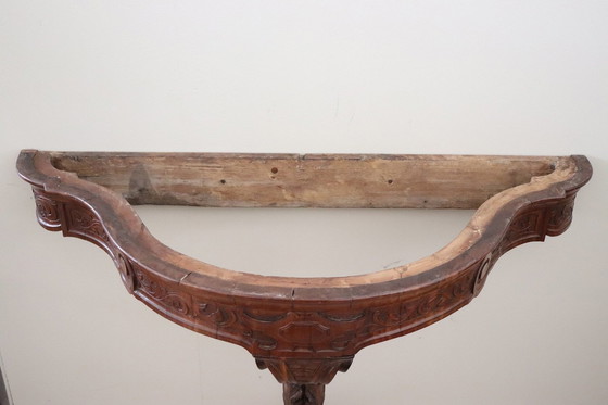 Image 1 of Antiqueconsole Table In Wood With Marble Top, 19Th Century