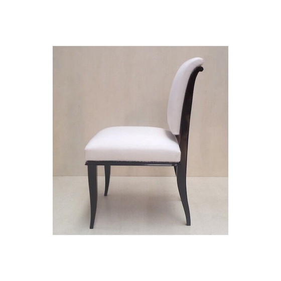 Image 1 of Set of 10 vintage black lacquered beechwood chairs, 1930