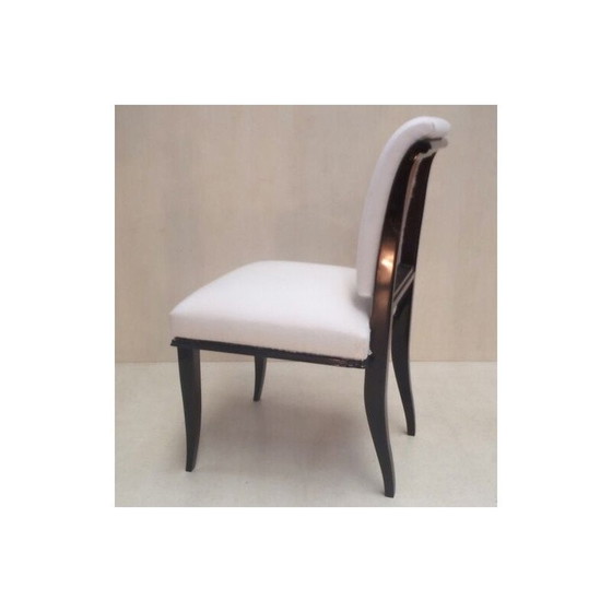 Image 1 of Set of 10 vintage black lacquered beechwood chairs, 1930