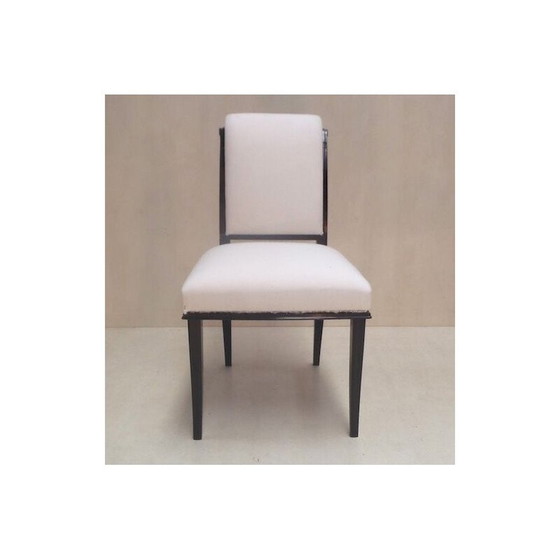 Image 1 of Set of 10 vintage black lacquered beechwood chairs, 1930