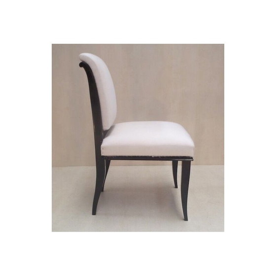 Image 1 of Set of 10 vintage black lacquered beechwood chairs, 1930