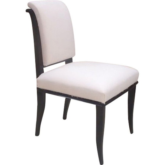 Image 1 of Set of 10 vintage black lacquered beechwood chairs, 1930