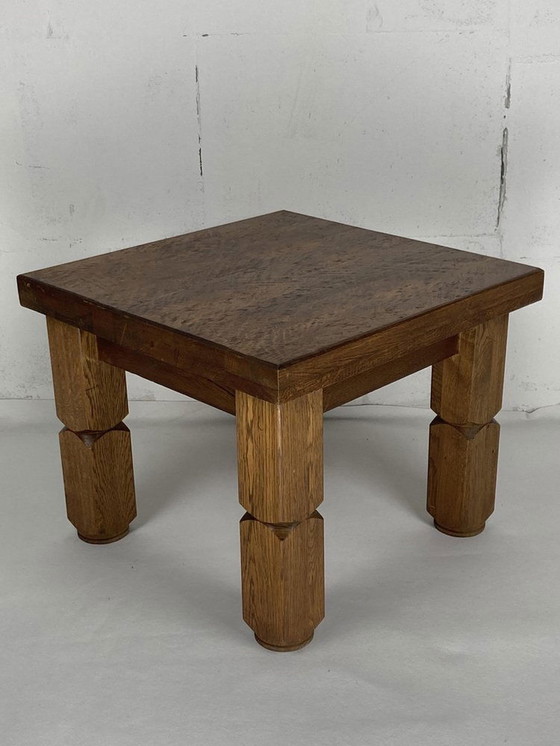 Image 1 of Brutalist Dutch Square Oak Coffee Table, 1960S