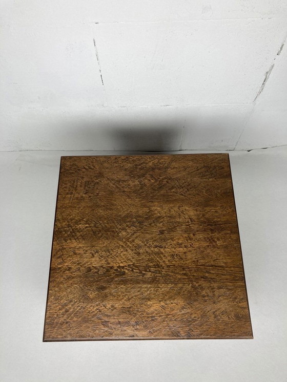 Image 1 of Brutalist Dutch Square Oak Coffee Table, 1960S