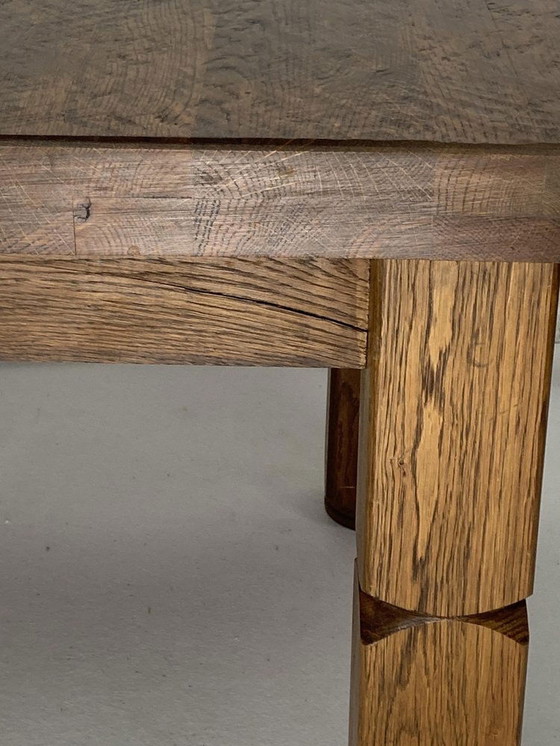 Image 1 of Brutalist Dutch Square Oak Coffee Table, 1960S