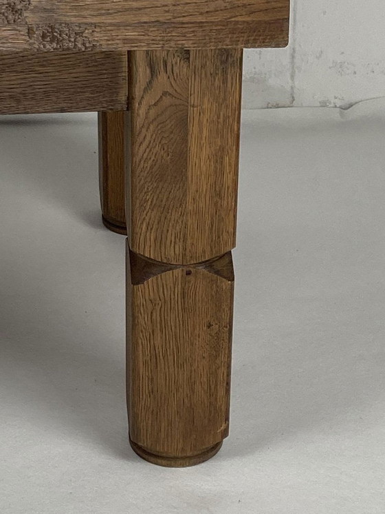 Image 1 of Brutalist Dutch Square Oak Coffee Table, 1960S