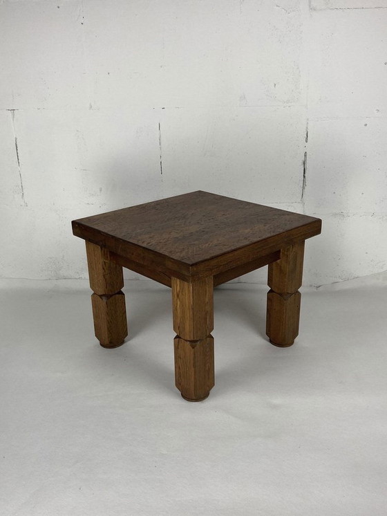 Image 1 of Brutalist Dutch Square Oak Coffee Table, 1960S