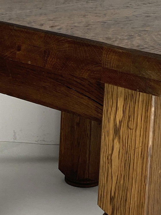 Image 1 of Brutalist Dutch Square Oak Coffee Table, 1960S