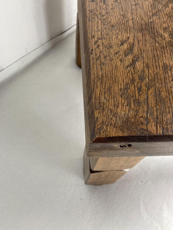 Image 1 of Brutalist Dutch Square Oak Coffee Table, 1960S