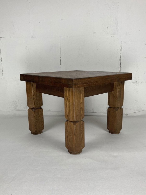 Image 1 of Brutalist Dutch Square Oak Coffee Table, 1960S