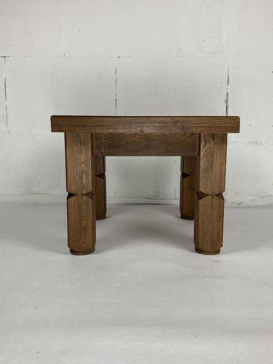 Image 1 of Brutalist Dutch Square Oak Coffee Table, 1960S