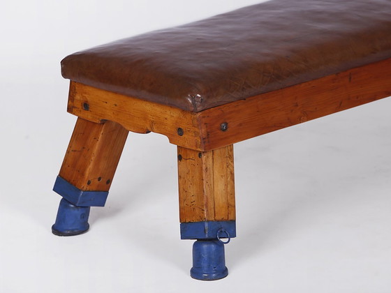 Image 1 of Classic leather gym bench, 1930s