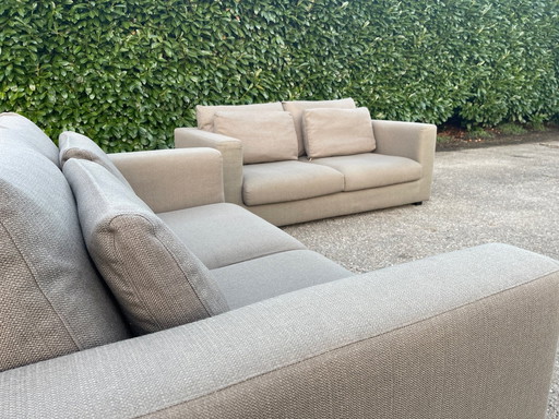 Taupe VIP Seats 2x 2.5-Seater Fabric Sofa Set