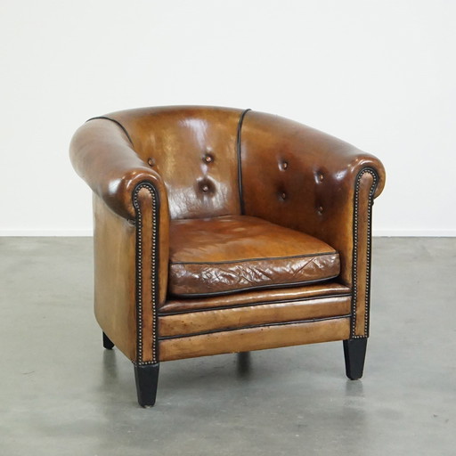 Sheep leather club chair