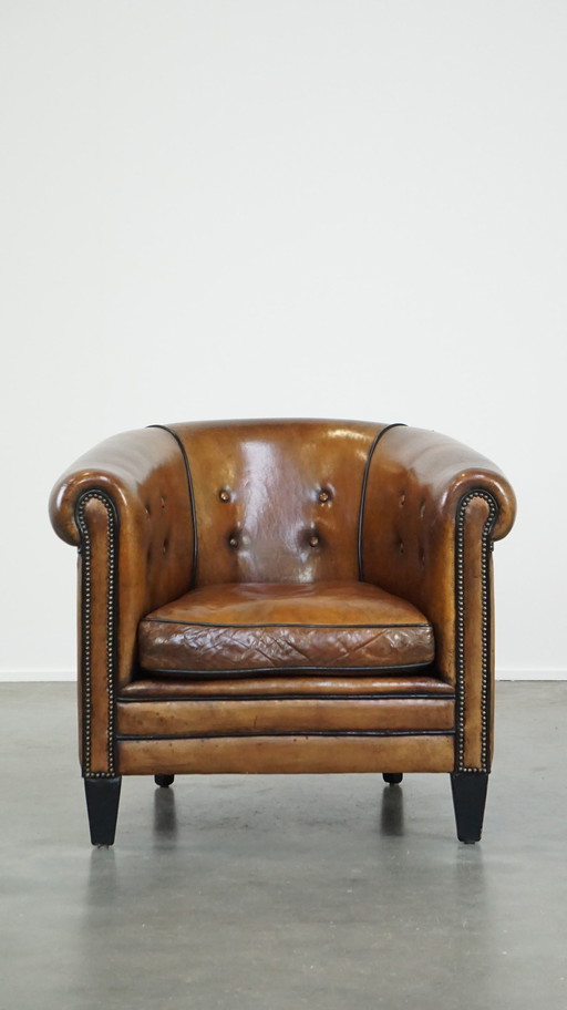 Sheep leather club chair