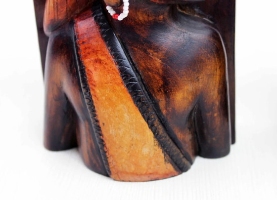 Image 1 of African bookends in carved solid wood