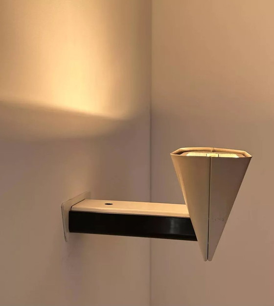 Image 1 of Lampada da parete modernista in metallo laccato crema e nero, Italia 1970
