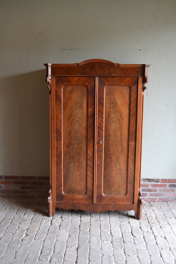 Image 1 of Beautiful Antique Walnut Art Deco Maid's Cupboard.