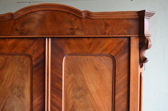 Image 1 of Beautiful Antique Walnut Art Deco Maid's Cupboard.