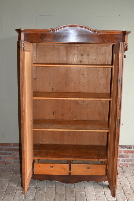 Image 1 of Beautiful Antique Walnut Art Deco Maid's Cupboard.