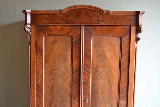 Image 1 of Beautiful Antique Walnut Art Deco Maid's Cupboard.