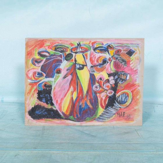 Image 1 of Danish painting, abstract colorful art