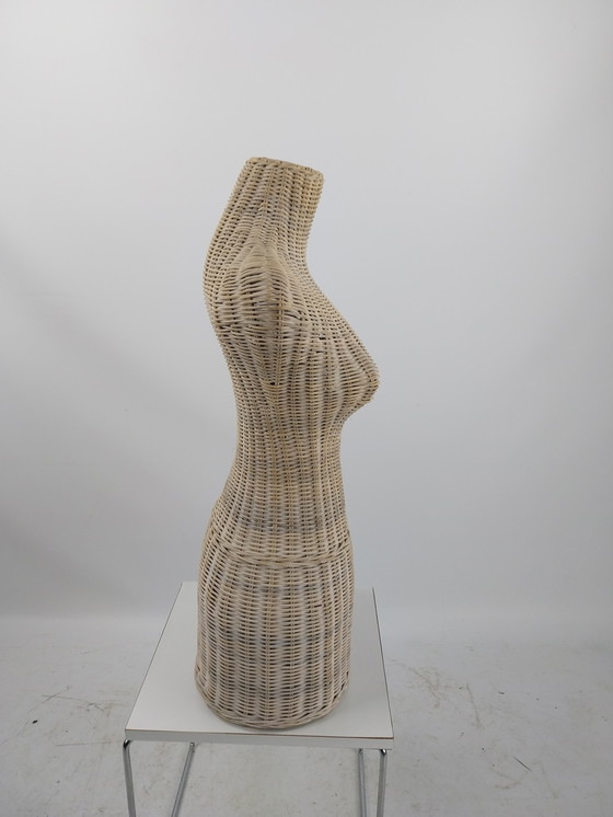 Image 1 of 1 x rattan bust mannequin white 1980s