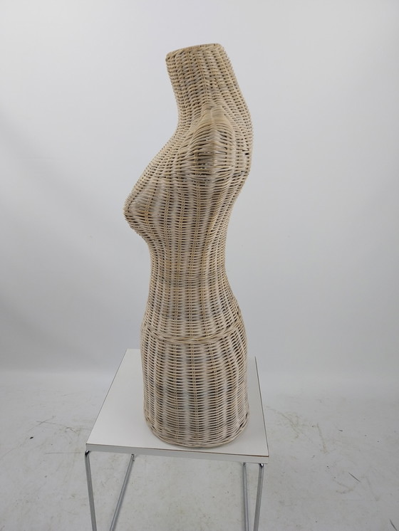 Image 1 of 1 x rattan bust mannequin white 1980s