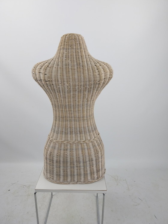 Image 1 of 1 x rattan bust mannequin white 1980s