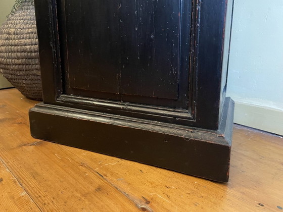 Image 1 of 19th Century Narrow Cupboard Beverage Cabinet Secrets Glass Cupboard