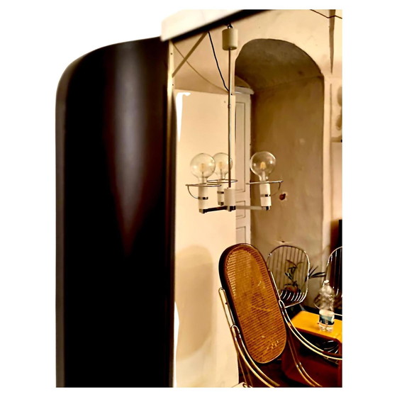 Image 1 of 1X Midcentury Modern Barbershop Wall Mirror, Italy 1970