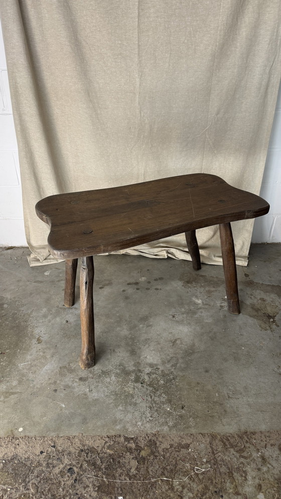 Image 1 of Tavolino laterale in tronco d'albero vintage