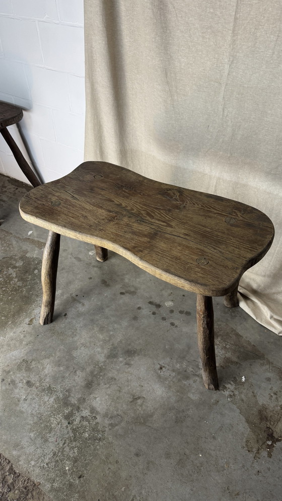 Image 1 of Tavolino laterale in tronco d'albero vintage