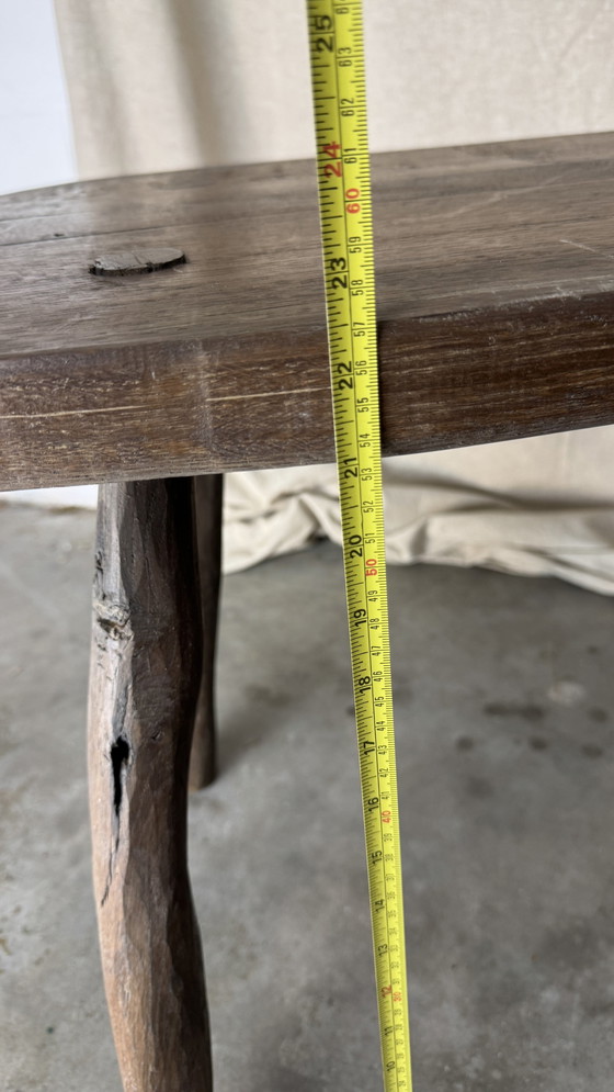 Image 1 of Tavolino laterale in tronco d'albero vintage