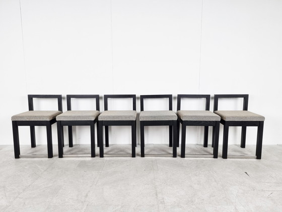 Image 1 of 6x brutalist dining chairs