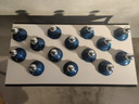 Artemide blue ceiling spots model 'Teti' by Vico Magistretti