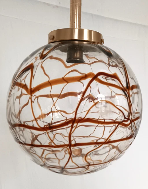 `space age large glass ball lamp