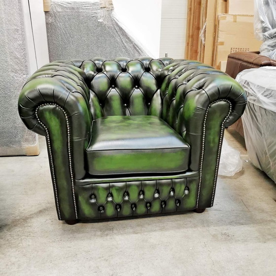 Image 1 of 2x Chesterfield club armchairs